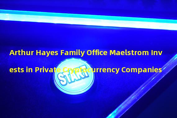 Arthur Hayes Family Office Maelstrom Invests in Private Cryptocurrency Companies 