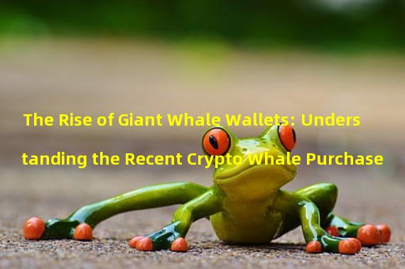 The Rise of Giant Whale Wallets: Understanding the Recent Crypto Whale Purchase