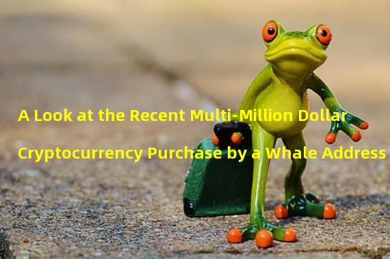 A Look at the Recent Multi-Million Dollar Cryptocurrency Purchase by a Whale Address