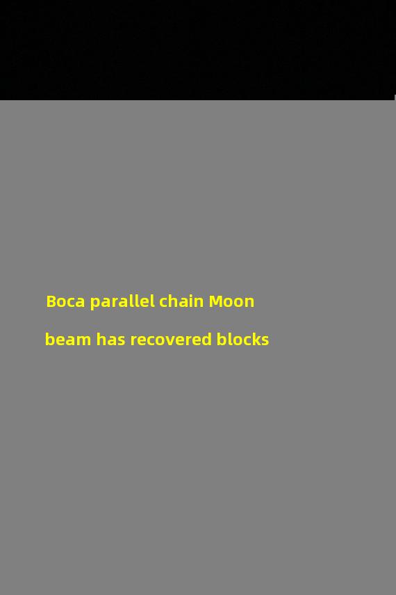 Boca parallel chain Moonbeam has recovered blocks
